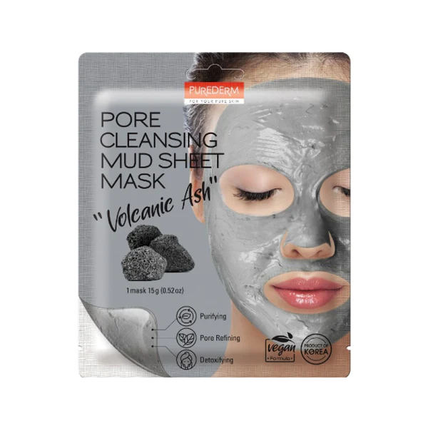 Purederm Pore Cleansing Mud Sheet Mask - Volcanic Ash