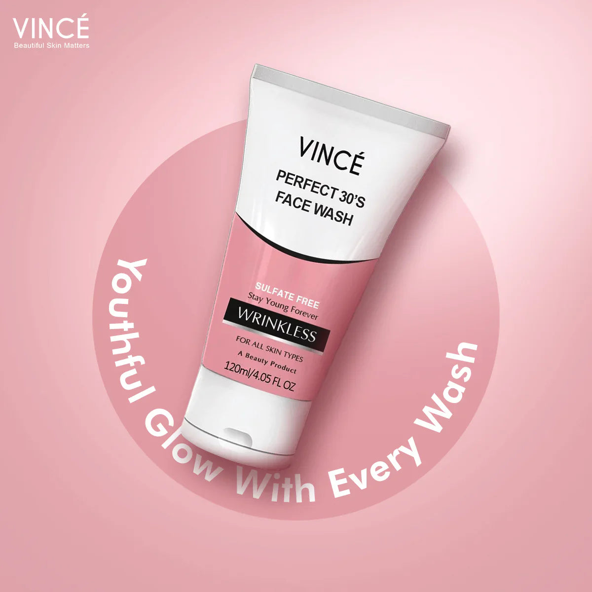 Vince Perfect 30’s Face Wash For Wrinkle Free Skin - 120ml