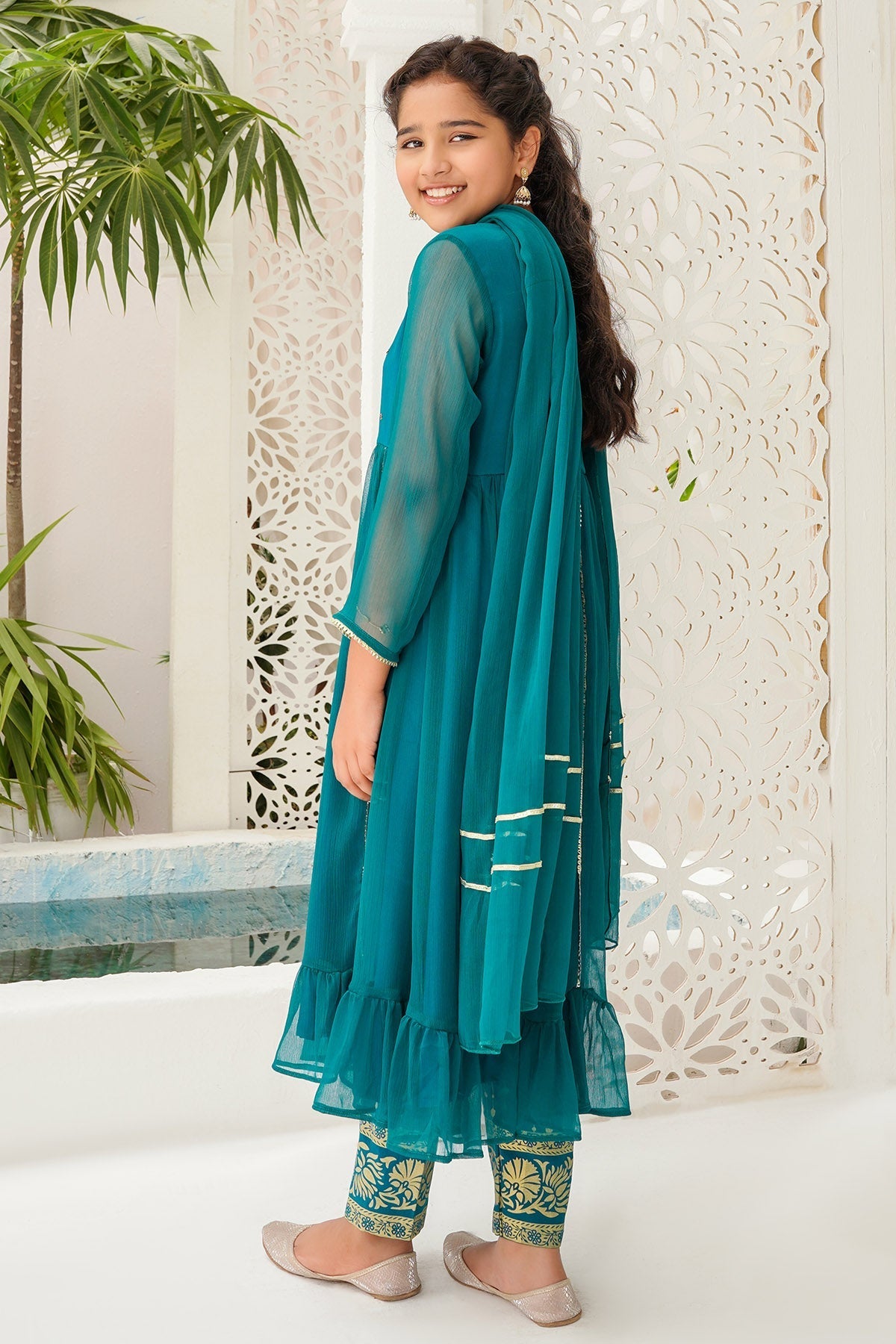 Chiffon Hand Adda Work 3 Pc Suit