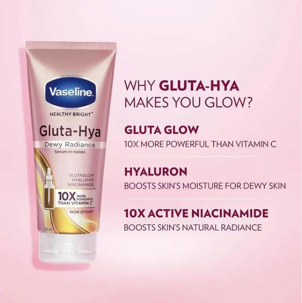 Vaseline Healthy Bright Gluta-Hya Serum Burst Lotion – Dewy Radiance (300ml)