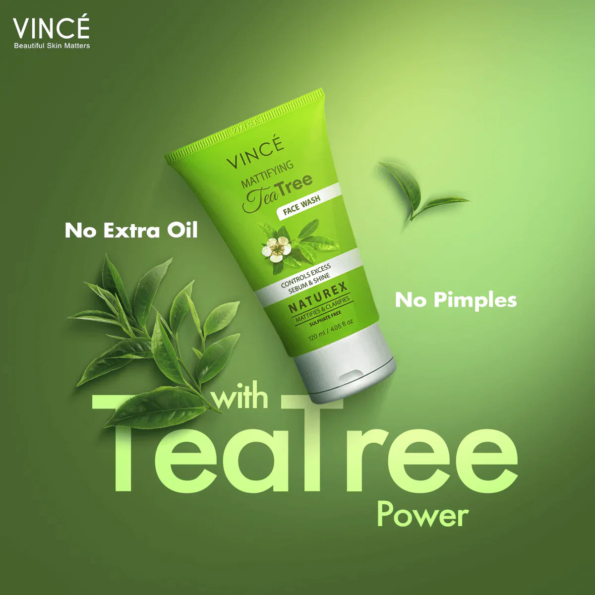 Vince - MATTIFYING Tea Tree Face Wash For Pimples 120ml