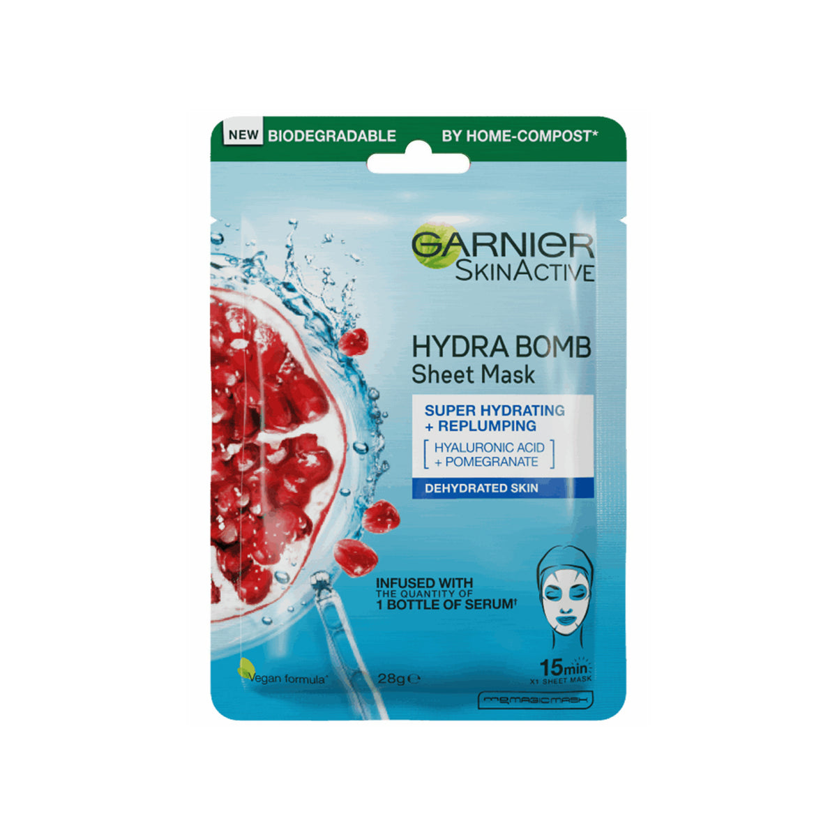 Garnier – Hydra Bomb Pomegranate Sheet Mask – 24H Hydration & Glow – Sheet