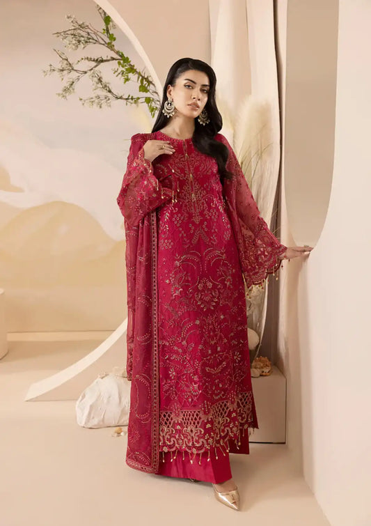 Lavish Pareesa Luxury Chiffon'24 D-01 CRIMSON