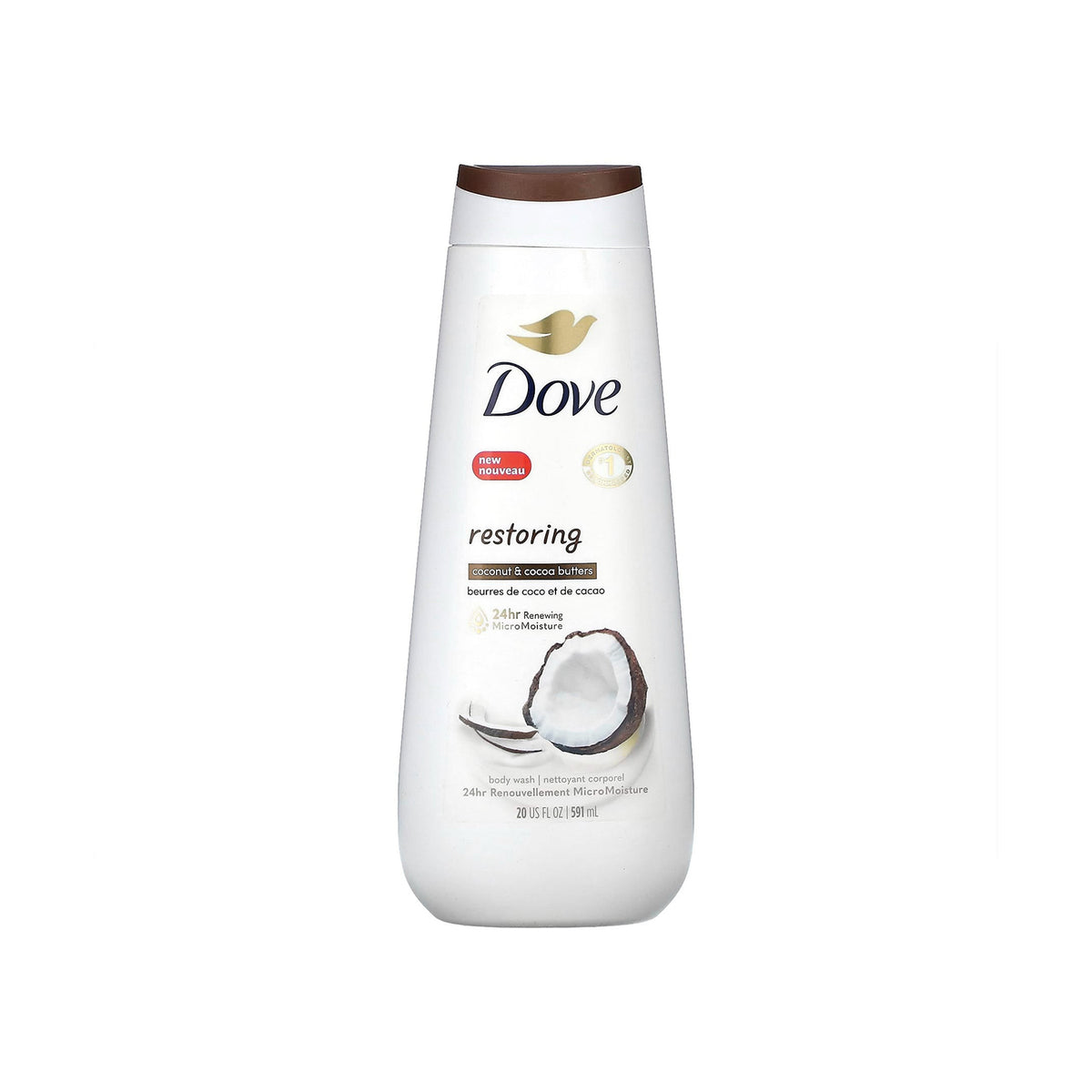 Dove - Restoring Coconut & Cocoa Butters Body Wash 24Hrs Moisture - 591ML