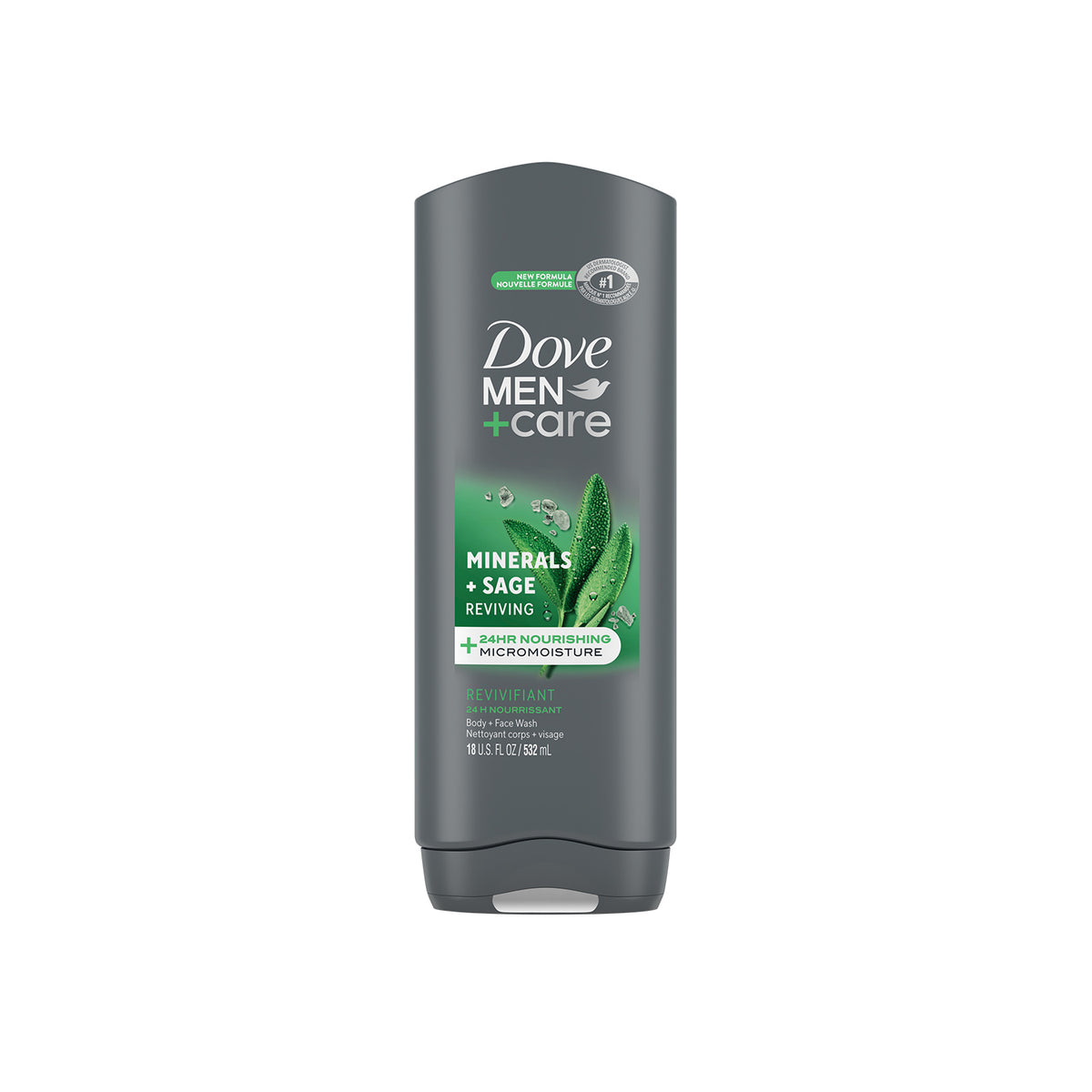 Dove - Men Care Reviving Body & Face Wash - Minerals + Sage Reviving - 400ML