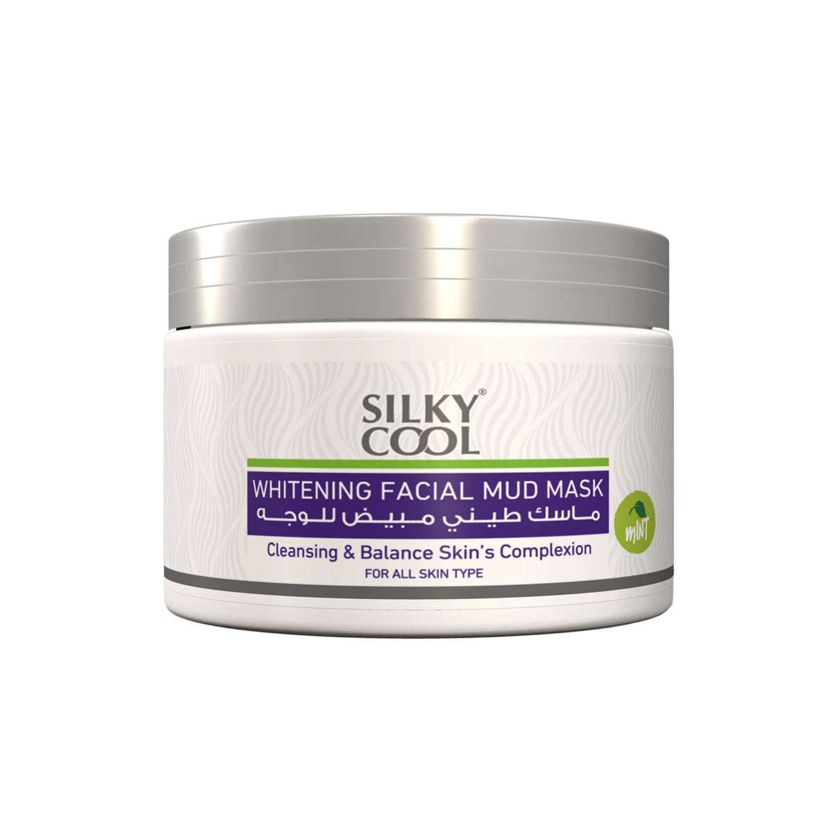 Silky Cool - Whitening Facial Mud Mask With Mint - 350ml
