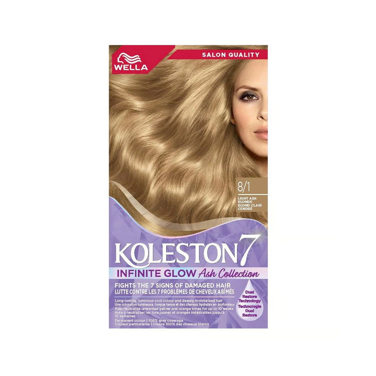 Wella - Koleston Permanent Hair Color - 8/1 Light Ash Blonde