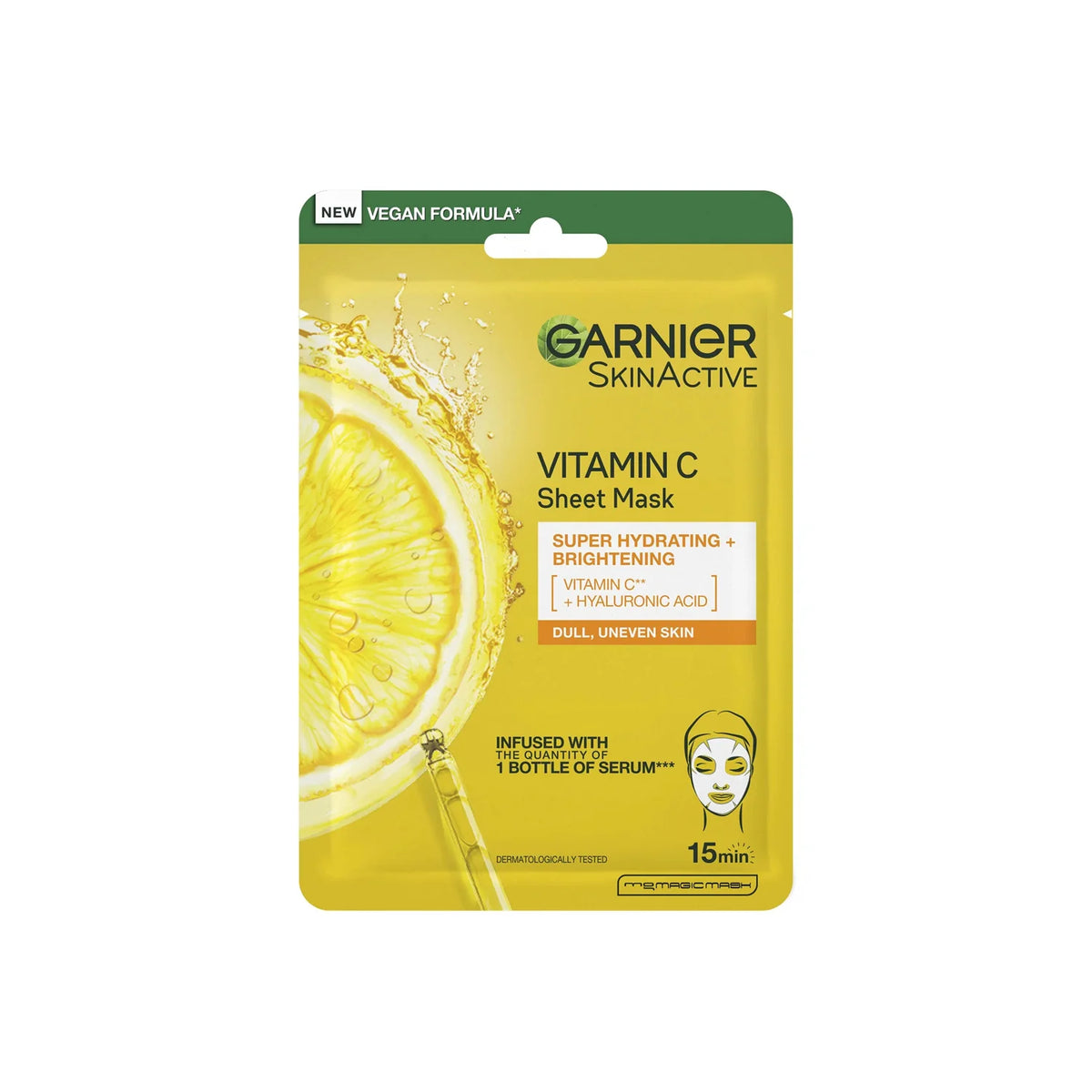 Garnier – SkinActive Vitamin C Sheet Mask – Brightening & Hydrating – Sheet