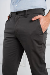 Charcoal Grey Cotton Chino