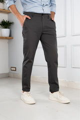 Charcoal Grey Cotton Chino