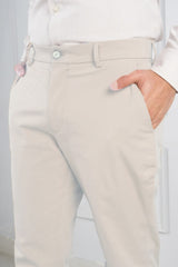 Plain white Cotton Chino