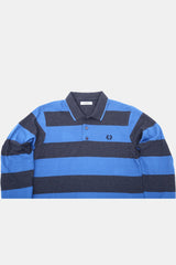 Blue and Grey striped Full Sleeves Polo