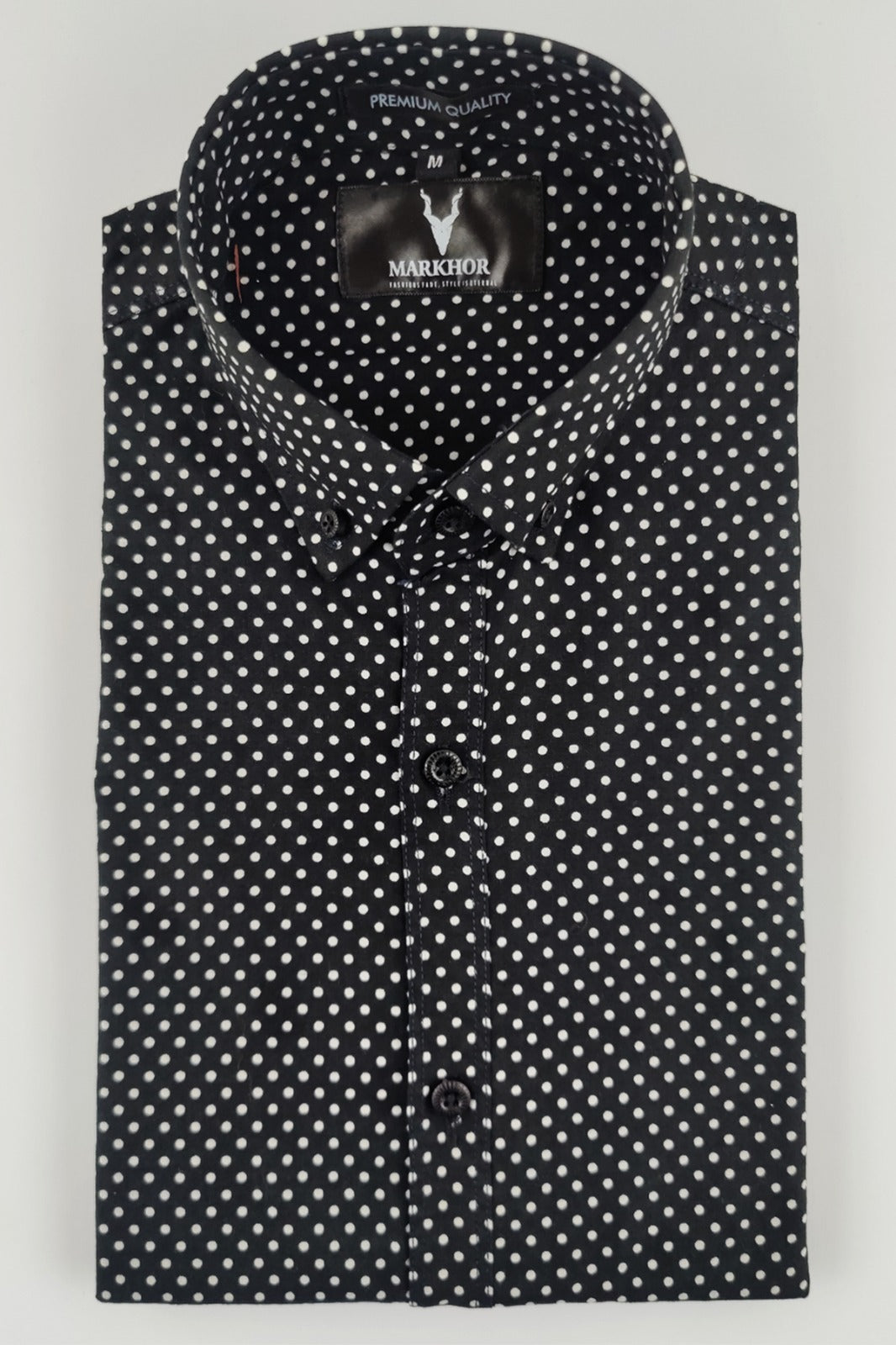 Black Polka Dot Printed Shirt