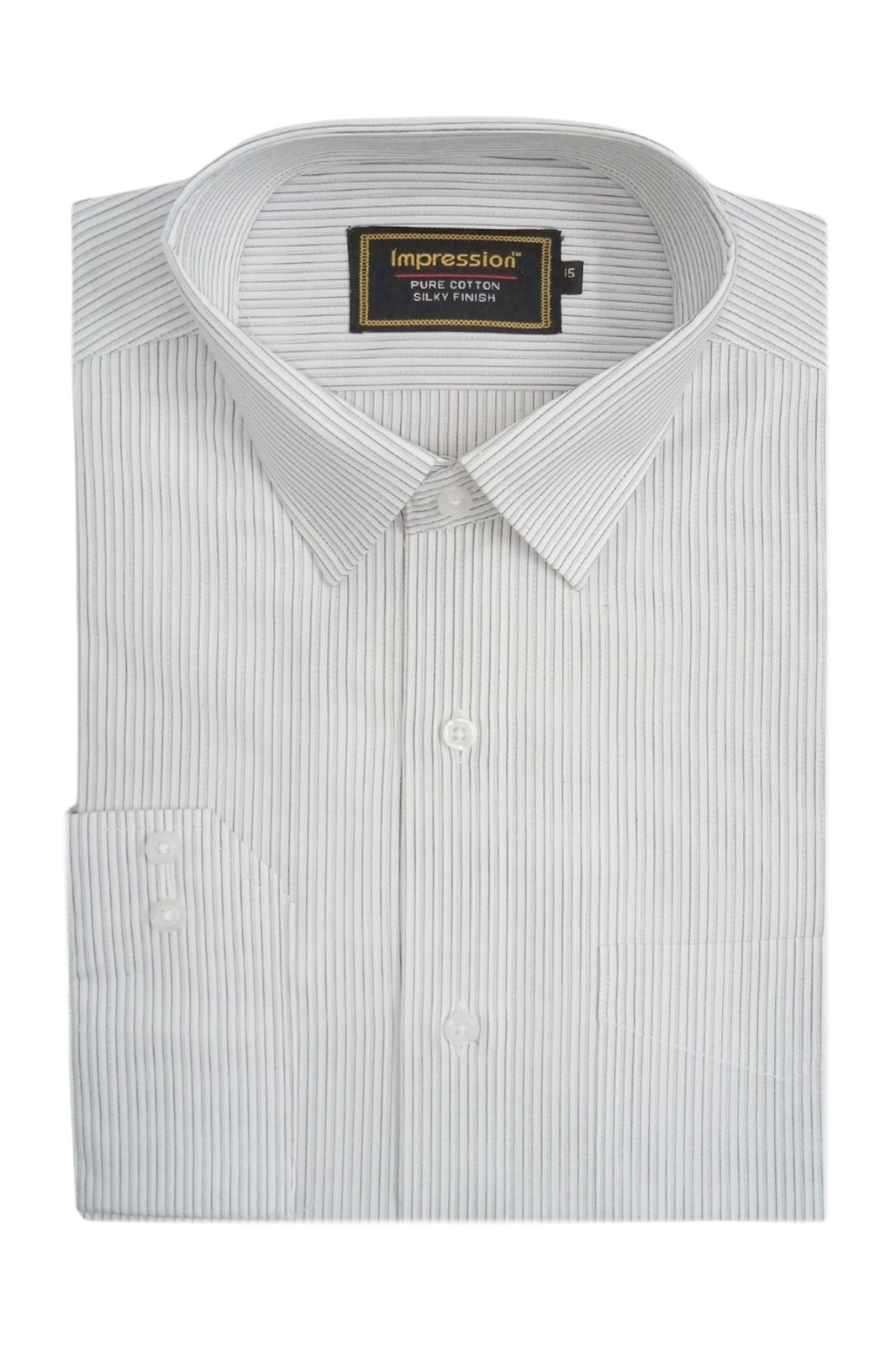 White And Grey Striped Dress Shirt