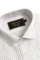 White and Purple Lining Formal Shirt