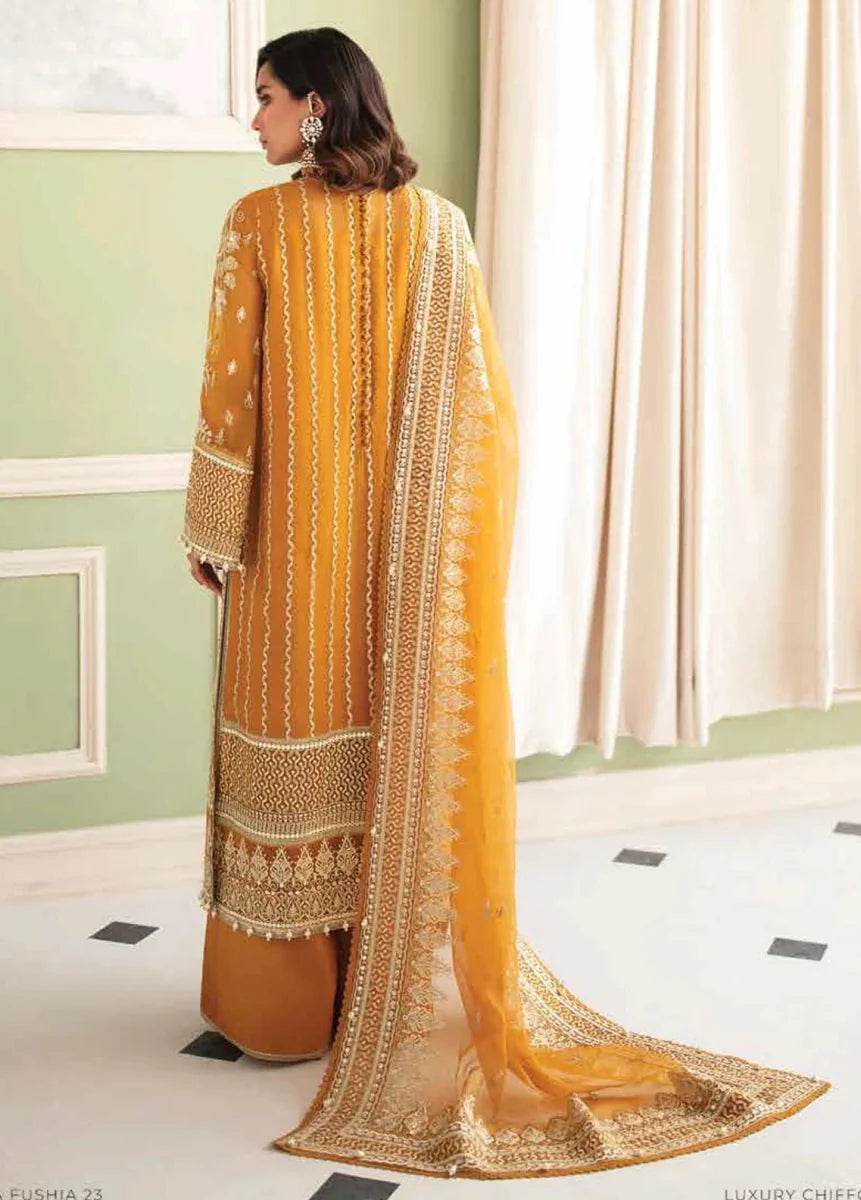 La Fuschsia By Afrozeh Embroidered Chiffon Suits Unstitched 3 Piece AF23LF 008 Serene - Festive Collection