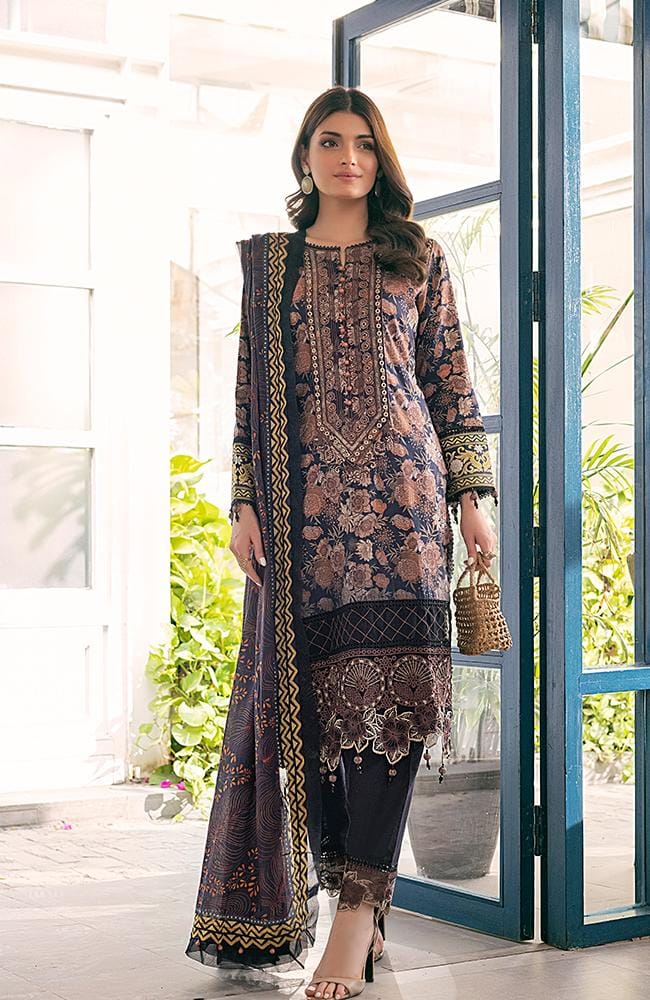 Al Zohaib Sunshine Bloom Cotton Silk Embroidered Edition'21 - 06-A