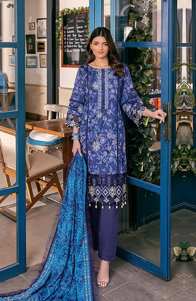 Al Zohaib Sunshine Bloom Cotton Silk Embroidered Edition'21 - 02