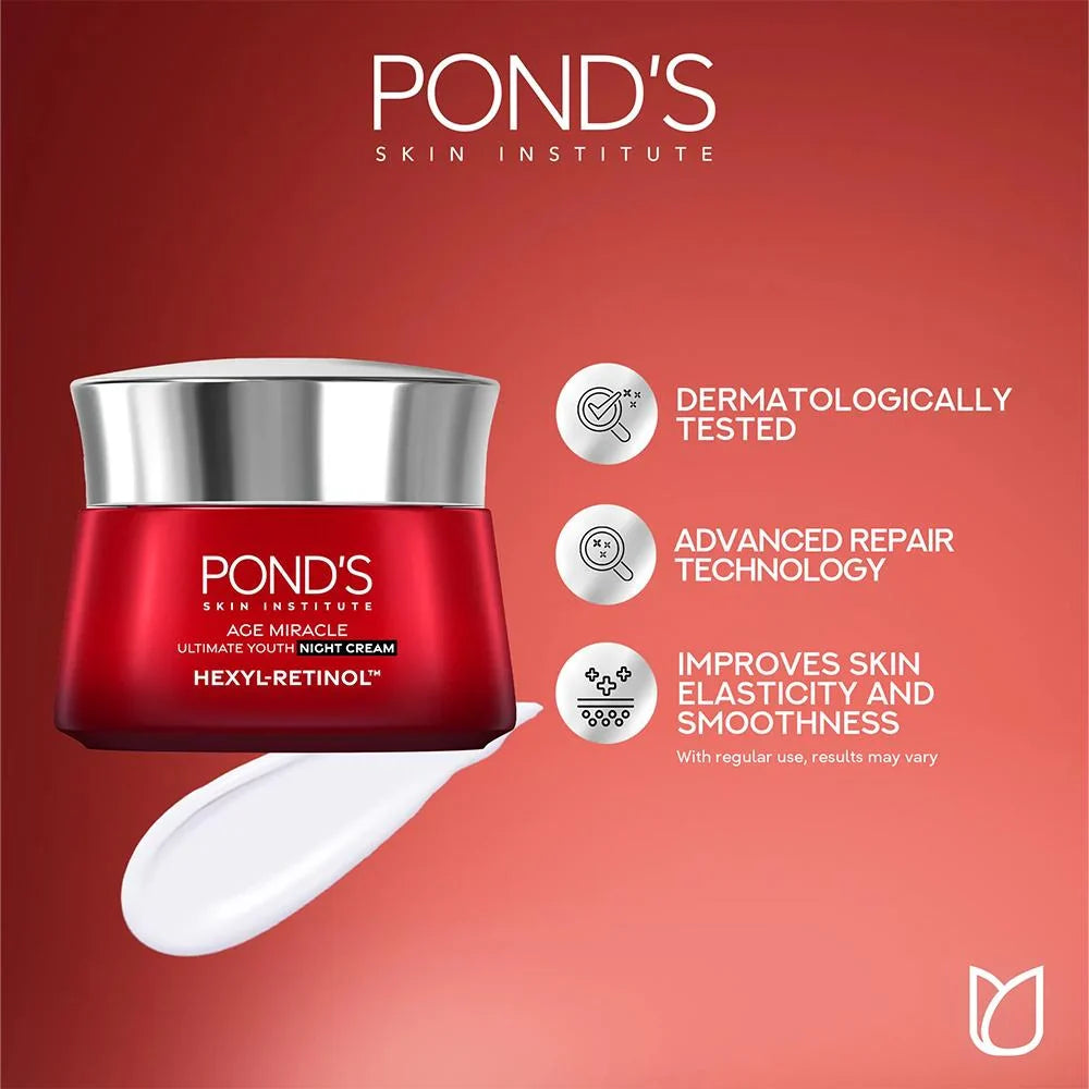 Pond's Age Miracle Ultimate Youth Night Cream Hexyl-Retinol 45G