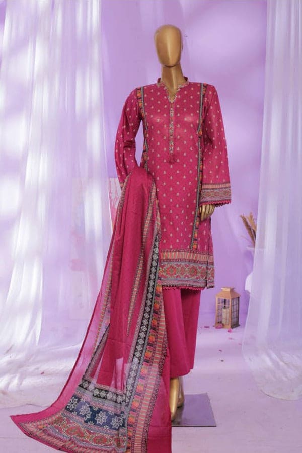 Bin Saeed 3 Piece Printed Lawn  Stitched Suit