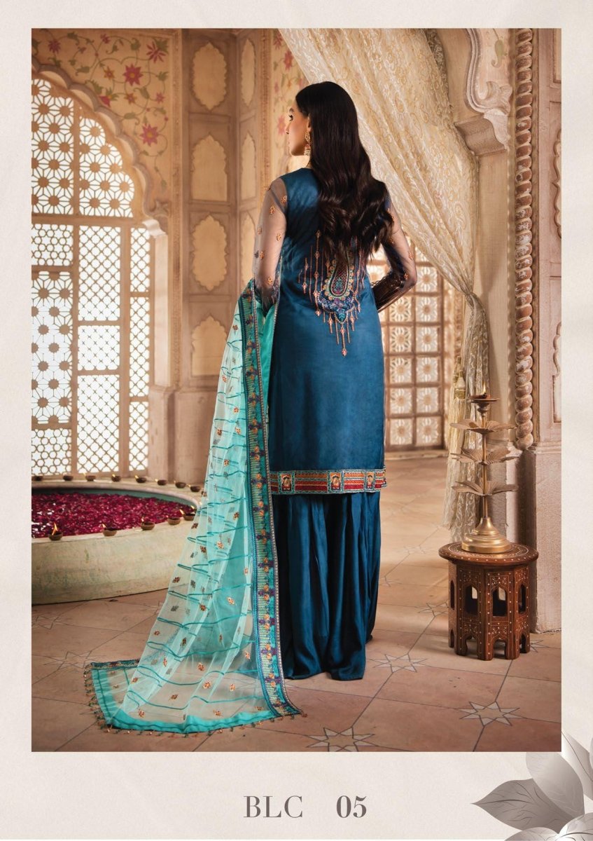 Blanche Fashion Embroidered Chiffon Unstitched 3 Piece BLC-05