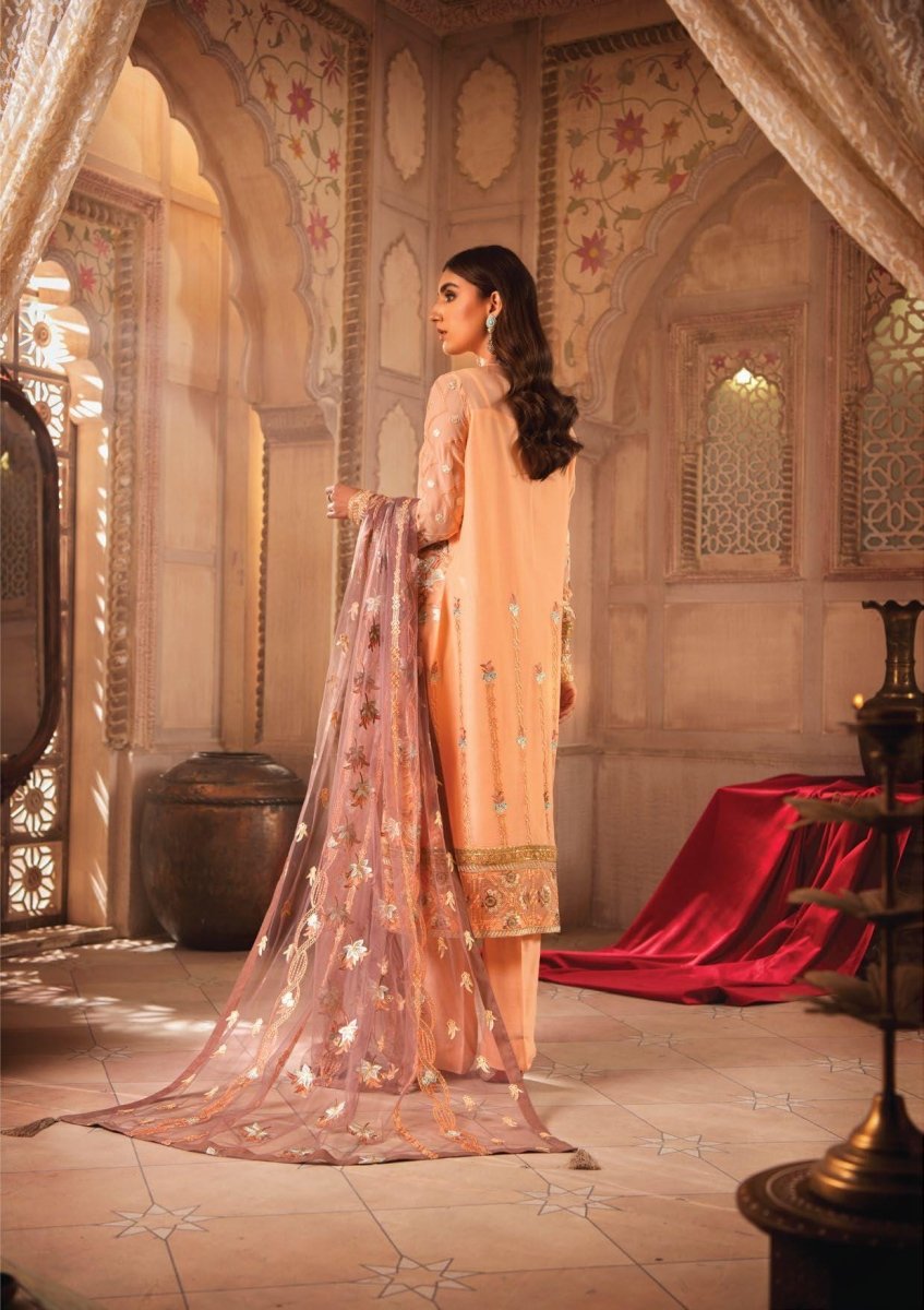 Blanche Fashion Embroidered Chiffon Unstitched 3 Piece BLC-08