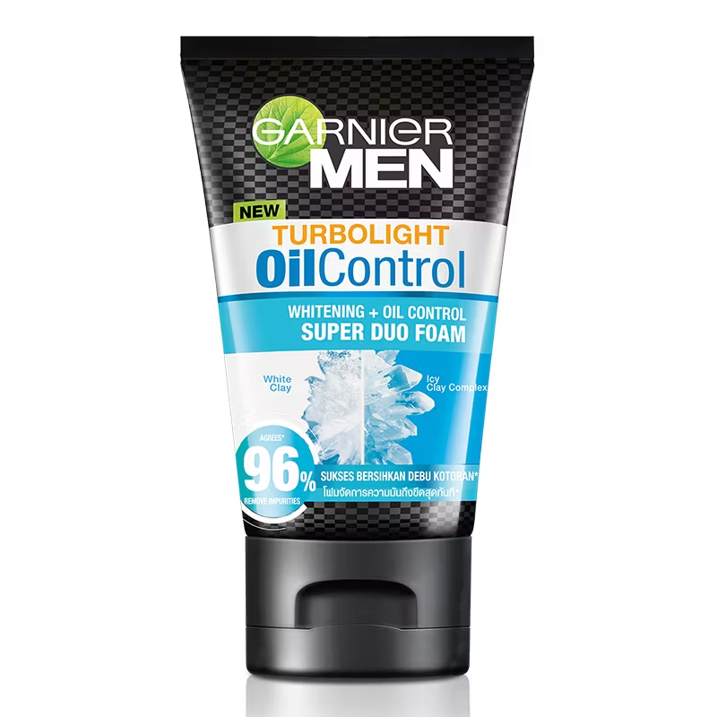 Garnier Men Duo Foam Turbo Light White Oil Control - 100ml