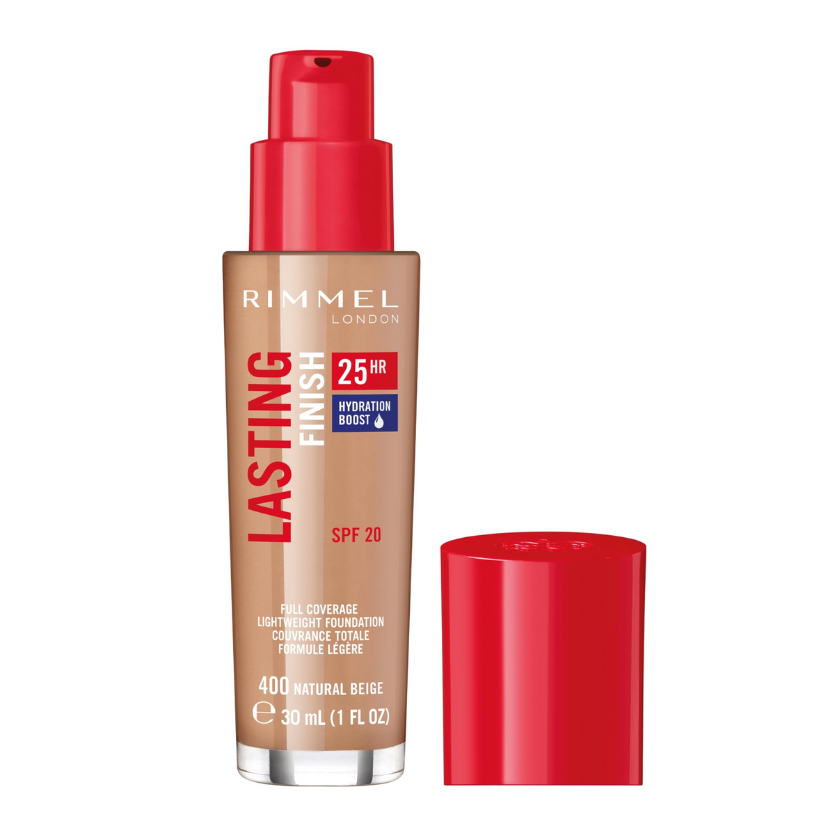 Rimmel London - Lasting Finish 25hr Foundation With Hydration Boost 400 Natural Beige