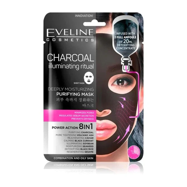 Eveline Sheet Mask Charcoal Illuminating Ritual