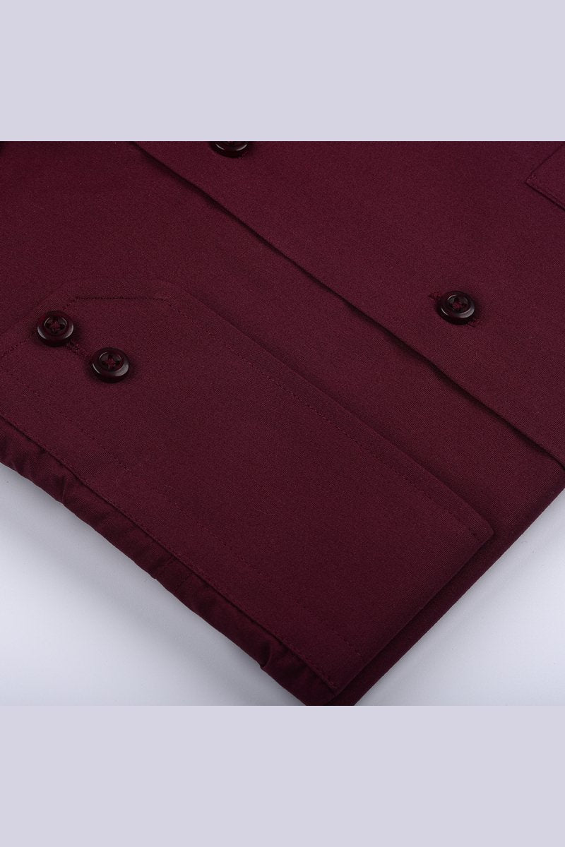 Plain Maroon Dress Shirt (silky finish)