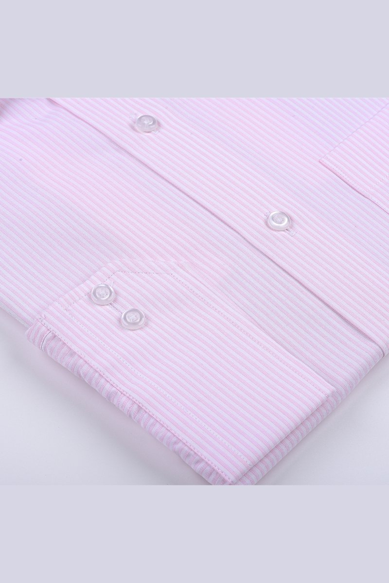 Pink Color Striped Dress Shirt (Silky Finish)