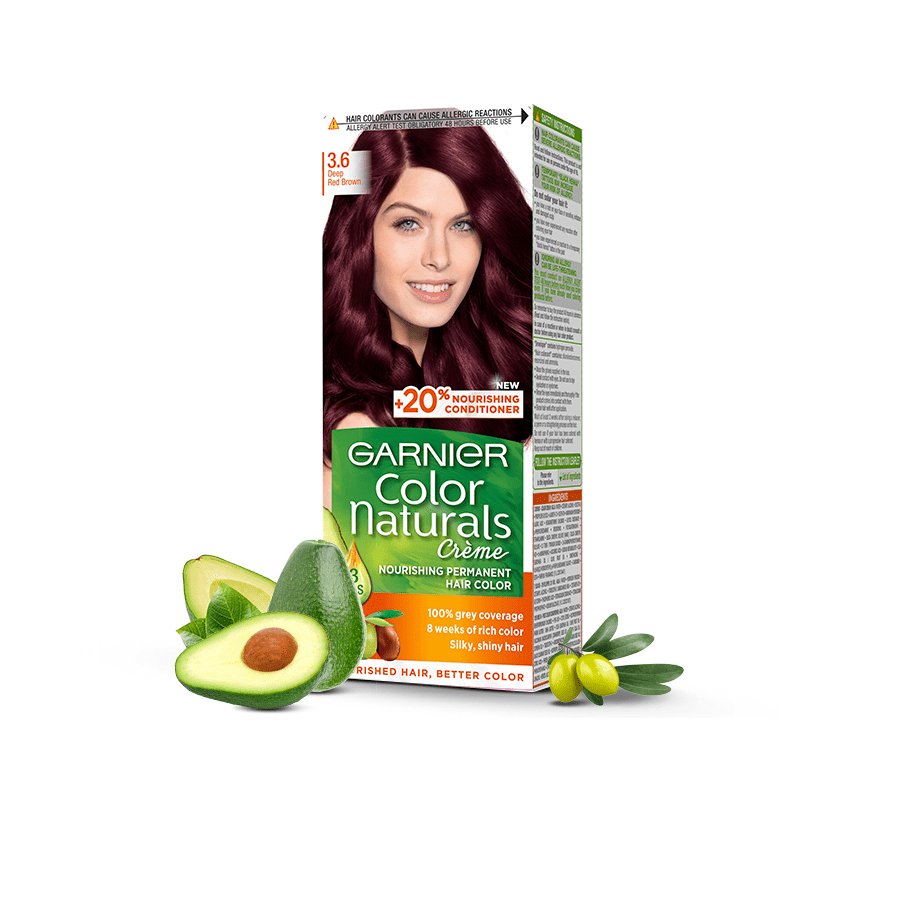 Garnier Color Naturals Creme - 3.6 Deep Red Brown Hair Color