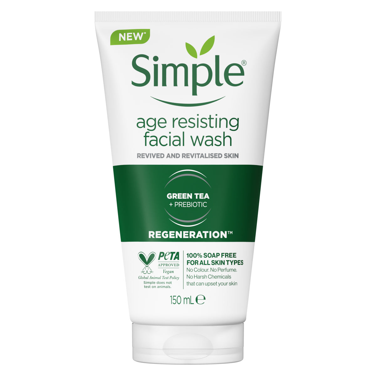 Simple - Age Resisting Face Wash Green Tea + Pre-Biotic 150ml