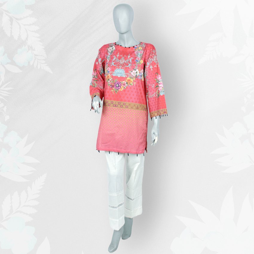 Girls Casual Printed Lawn Kurti - PRST-064