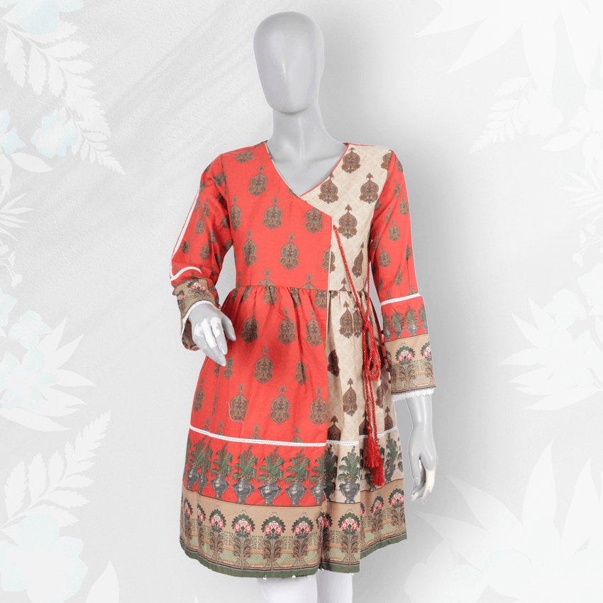 Girls Casual Printed Lawn Frock - PFRK-010