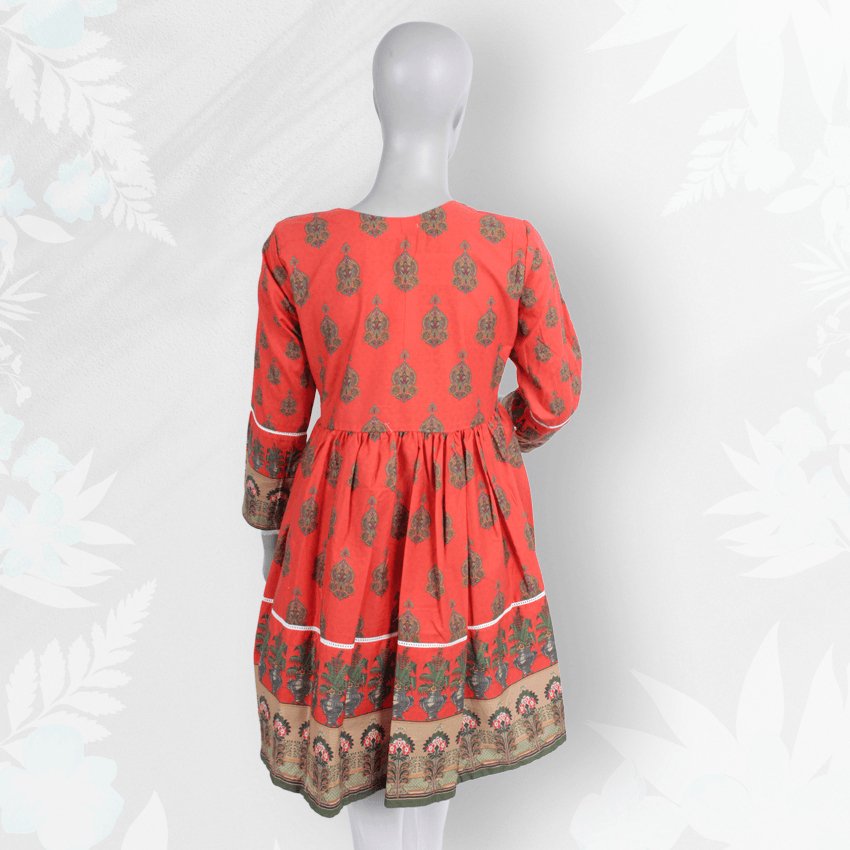 Girls Casual Printed Lawn Frock - PFRK-010