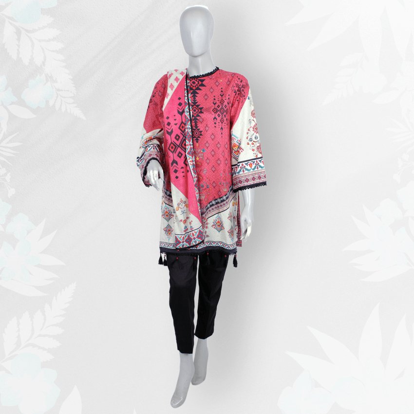 Girls Casual Printed Lawn Kurti -03PCS-076