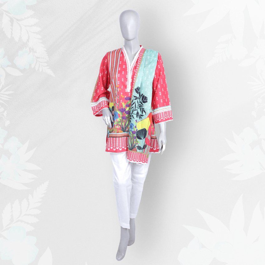 Girls 3 Piece Casual Printed Lawn Suit -03PCS-066