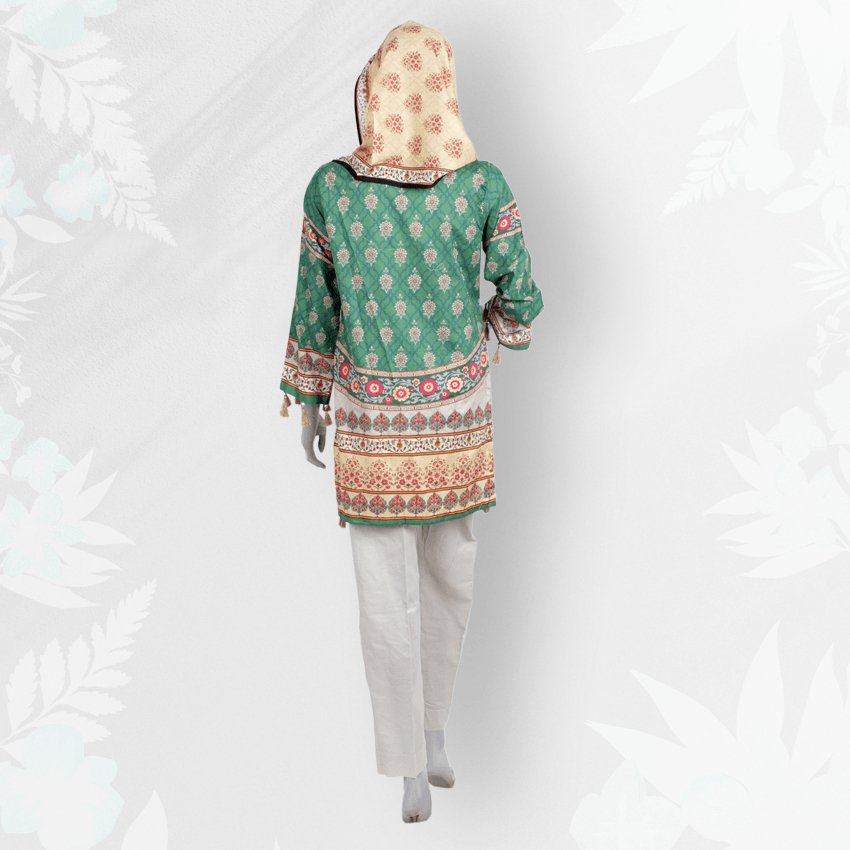 Girls 3 Piece Casual Printed Lawn Suit -03PCS-077