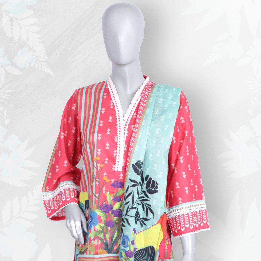 Girls 3 Piece Casual Printed Lawn Suit -03PCS-066