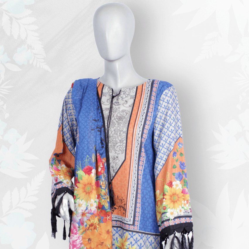 Girls 3 Piece Casual Printed Lawn Suit -03PCS-068