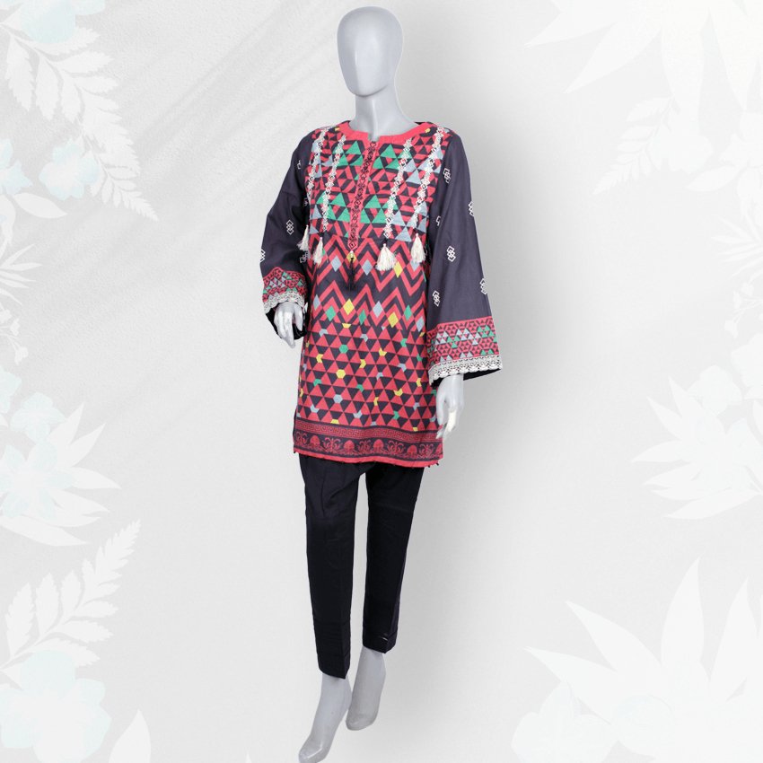Girls Casual Printed 2Piece Lawn Suit -PRST-054
