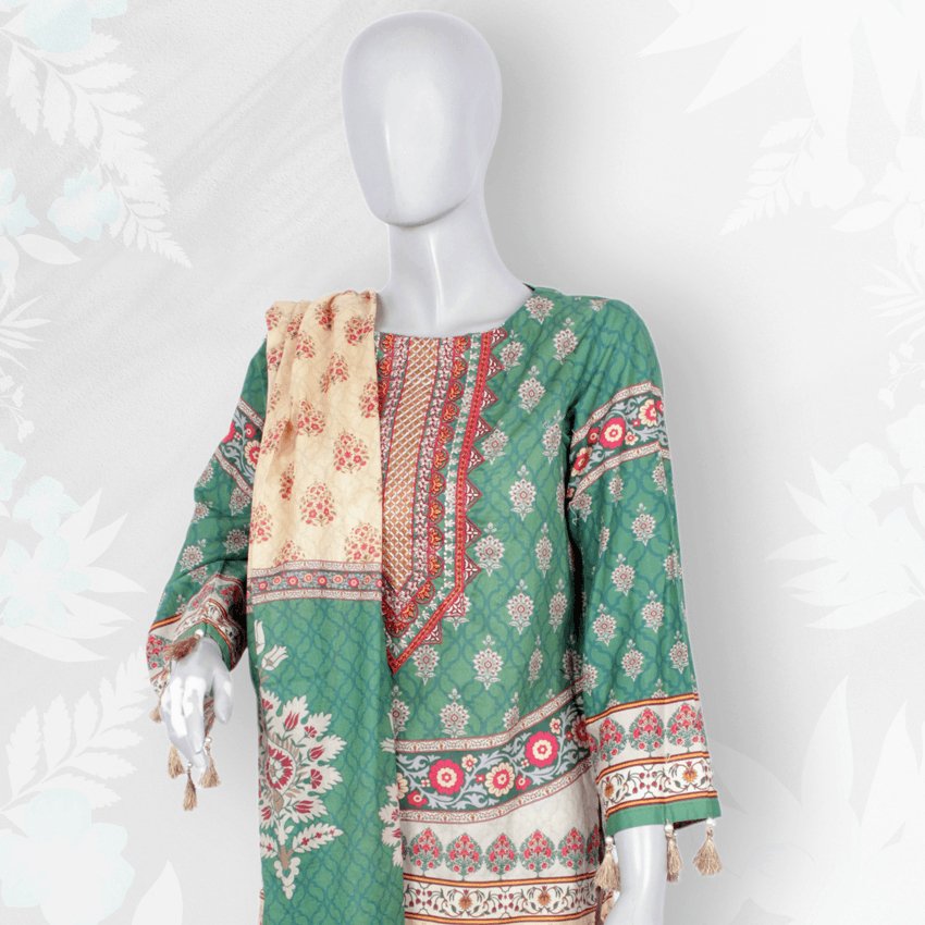 Girls 3 Piece Casual Printed Lawn Suit -03PCS-077