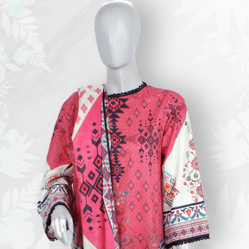 Girls Casual Printed Lawn Kurti -03PCS-076