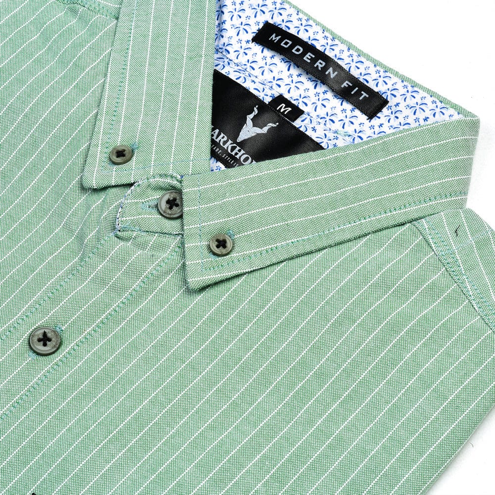 Mint Green Striped Casual Shirt