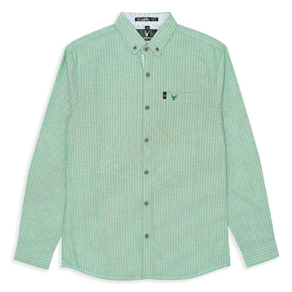 Mint Green Striped Casual Shirt