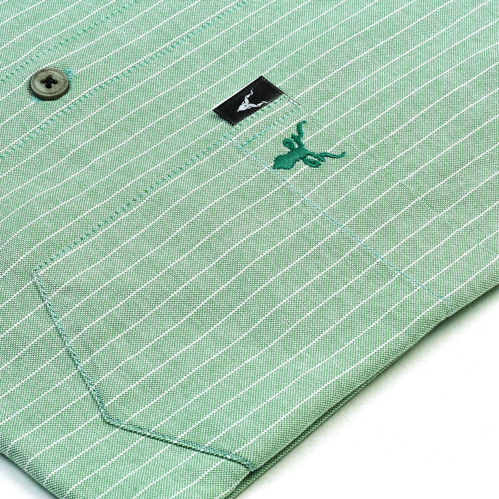 Mint Green Striped Casual Shirt