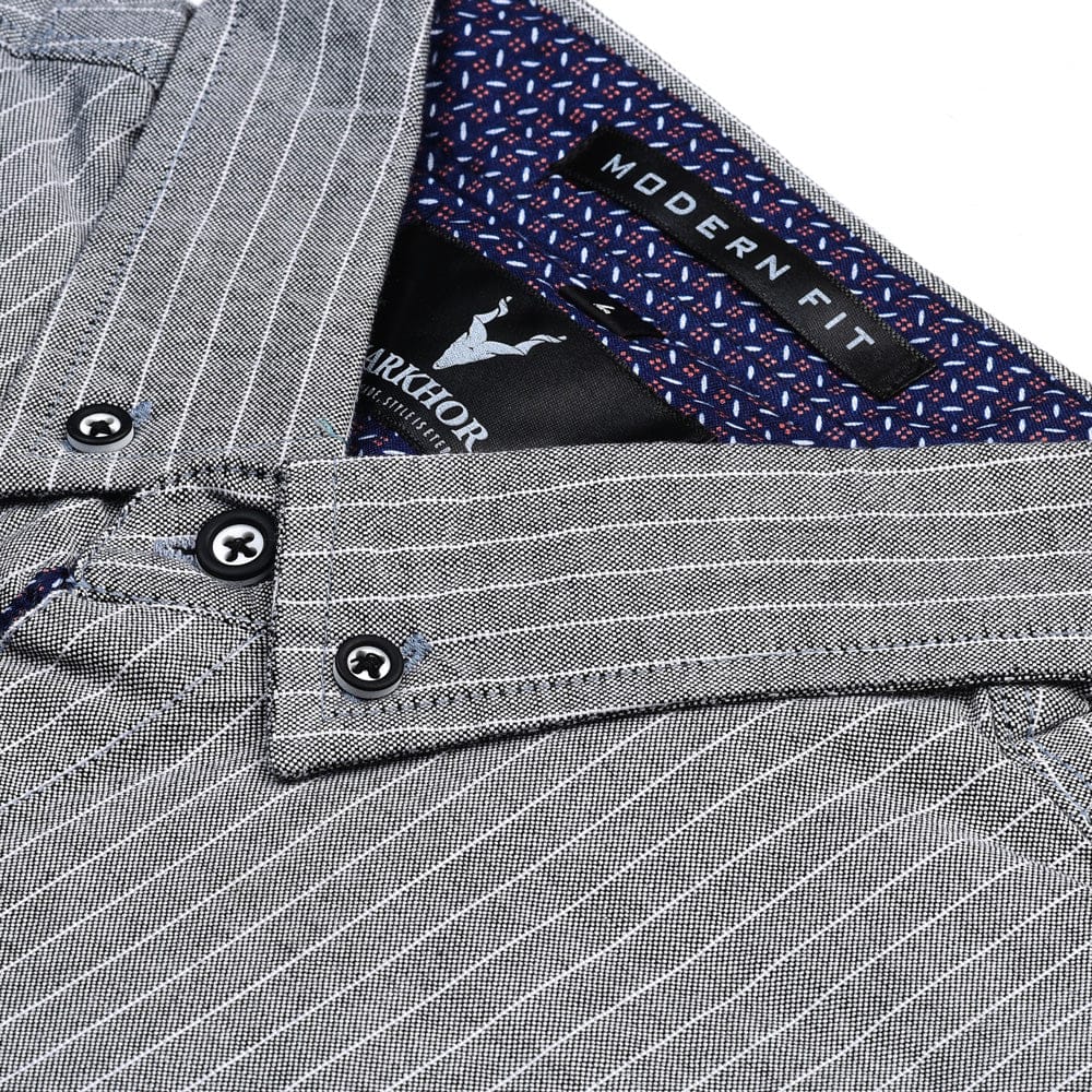 Grey Striped Casual Shirt