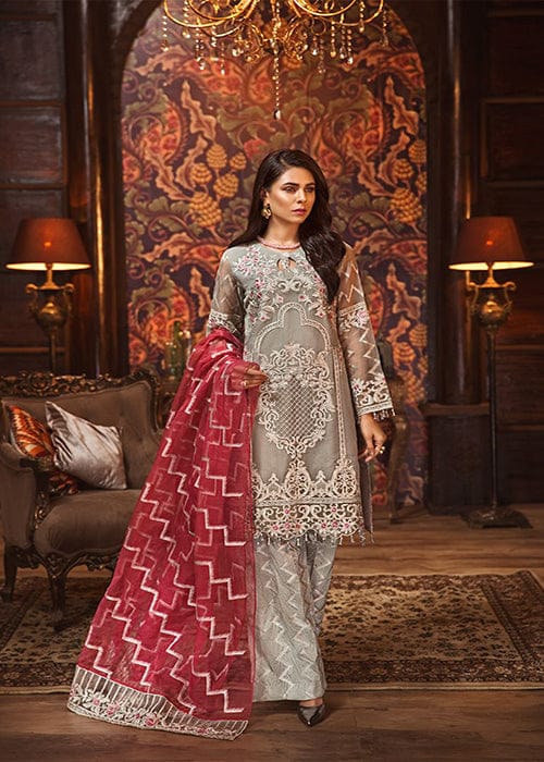 Ladies Un-Stitch Riwayat Embroidered Chiffon Collection MI-06