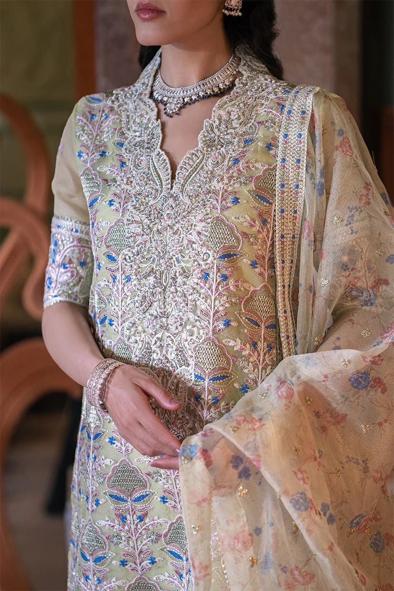 KAMDAANI By Mushq Embroidered Organza 3 Piece Unstitched Suits Dina